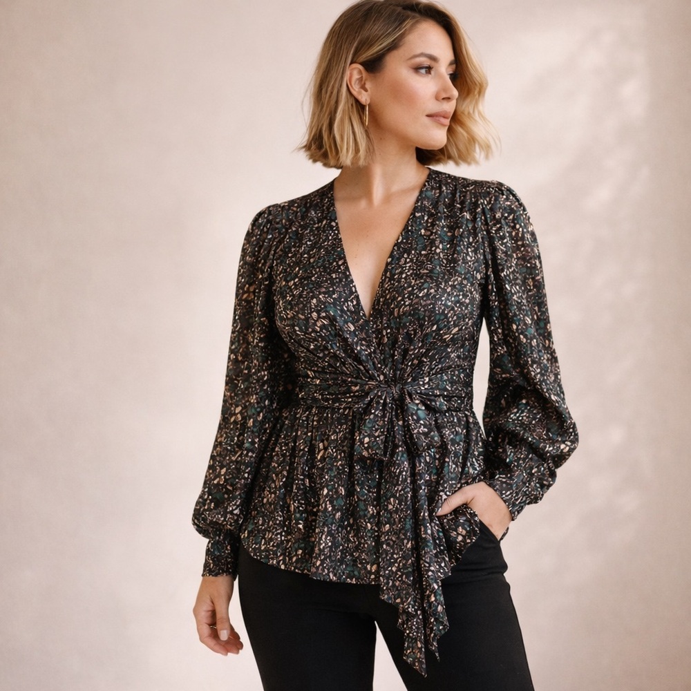 Anthropologie x Sabina Musayev Blouse Babydoll Puffy Longsleeve Mobwife S